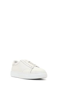 کتونی مردانه چرمی سفید بندی با زیره ضخیم دری مد