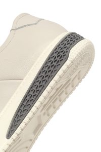 کتونی مردانه چرمی سفید بندی با زیره ضخیم دری مد