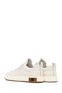 کتونی مردانه چرمی سفید بندی دری مد