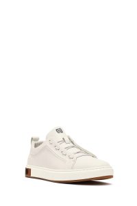 کتونی مردانه چرمی سفید بندی دری مد