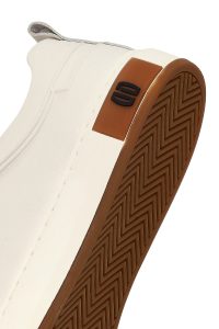 کتونی مردانه چرمی سفید بندی دری مد