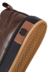 کتونی مردانه چرمی قهوه‌ای بندی دری مد