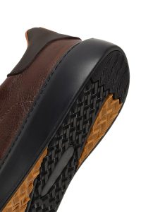 کتونی مردانه چرمی قهوه‌ای بندی زیره ضخیم دری‌مد