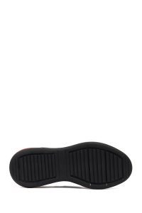 کتونی مردانه چرمی مشکی بندی با زیره ضخیم دری مد