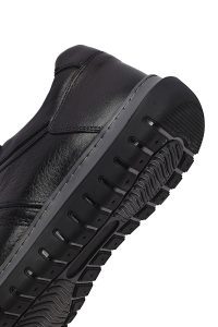 کتونی مردانه چرمی مشکی بندی دری مد