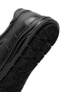 کتونی مردانه چرمی مشکی بندی دری‌مد