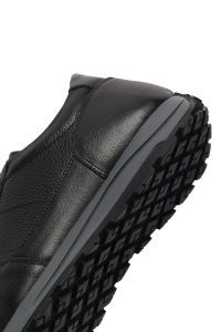 کتونی مردانه چرمی مشکی بندی کژوال دری مد