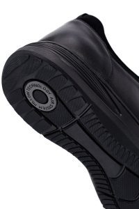 کتونی مردانه چرمی مشکی بندی کژوال دری‌مد