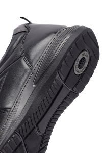 کتونی مردانه چرمی مشکی بندی کژوال دری‌مد