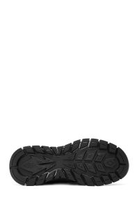 کتونی مردانه چرمی مشکی بندی