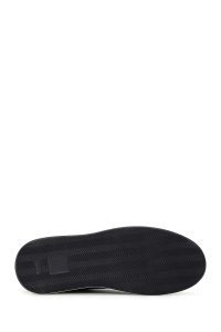 کتونی مردانه چرمی مشکی بندی