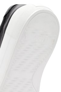 کتونی چرمی بند دار مشکی زنانه لژ دار دری مد