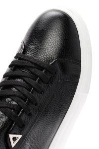 کتونی چرمی بند دار مشکی زنانه لژ دار دری مد