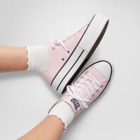 کتونی کانورس آل استار Chuck Taylor All Star Lift صورتی لژدار زنانه اورجینال