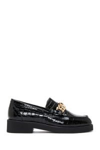 کفش راحتی چرمی مشکی زنانه دری مد