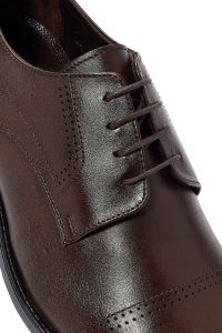 کفش رسمی مردانه قهوه‌ای چرمی بنددار دری مد