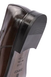 کفش رسمی مردانه قهوه‌ای چرمی بنددار دری مد