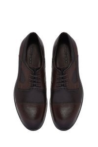 کفش رسمی مردانه قهوه‌ای چرمی بنددار دری مد