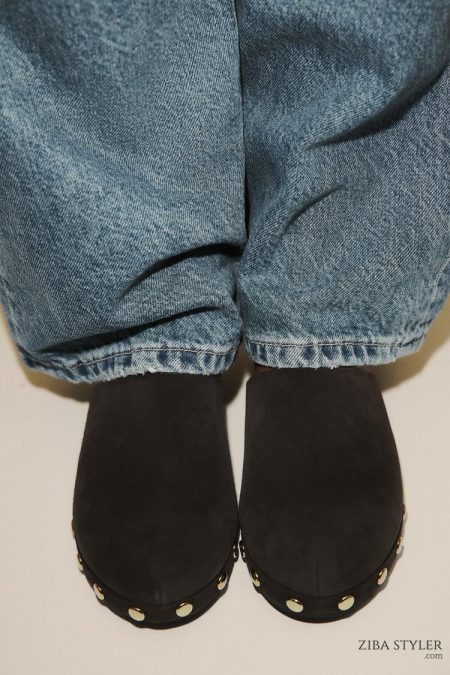 کفش زنانه جیر پاشنه گربه‌ای میخ‌دار زارا – ZARA