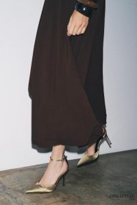 کفش زنانه ساتن پاشنه بلند با بند زارا – ZARA