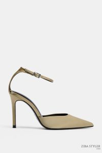 کفش زنانه ساتن پاشنه بلند با بند زارا – ZARA