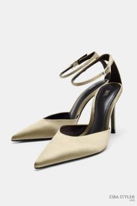 کفش زنانه ساتن پاشنه بلند با بند زارا – ZARA