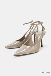 کفش زنانه ورنی پشت‌باز پاشنه بلند زارا – ZARA