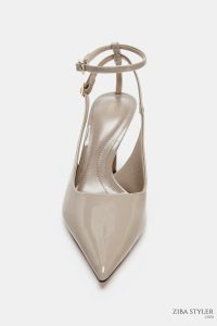 کفش زنانه ورنی پشت‌باز پاشنه بلند زارا – ZARA