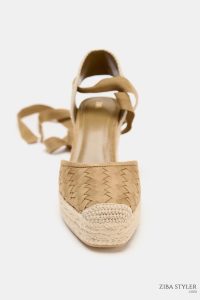 کفش زنانه پاشنه گیوه‌ای بافتنی زارا – ZARA