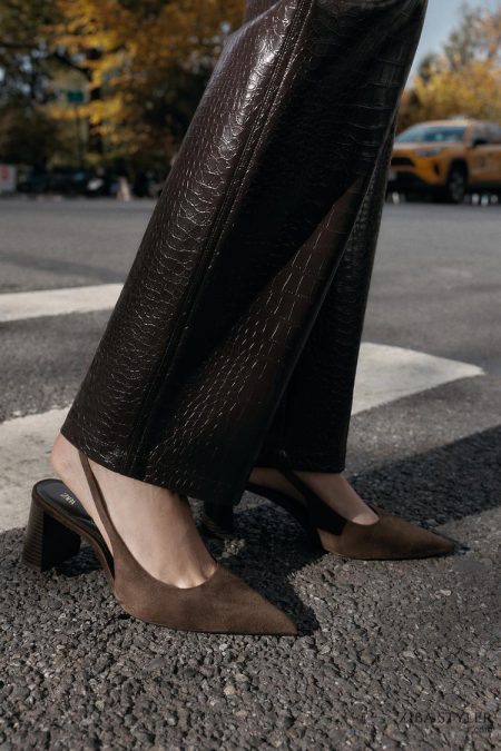 کفش زنانه پاشنه‌بندی پشت باز زارا – ZARA