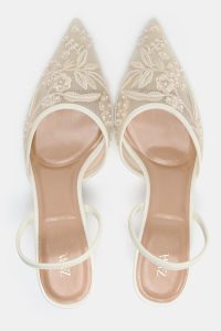 کفش زنانه پشت باز توری گلدوزی زارا – ZARA