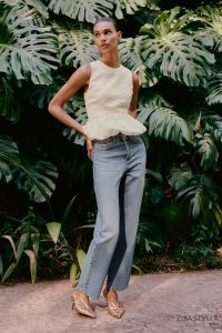 کفش زنانه پشت باز پاشنه‌دار متالیک‌نما زارا – ZARA