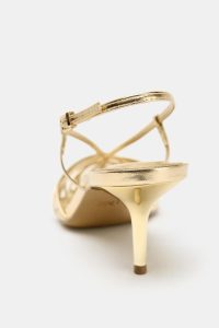 کفش زنانه پشت باز پاشنه‌دار متالیک‌نما زارا – ZARA