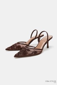 کفش زنانه پشت‌باز مش و کریستال زارا – ZARA