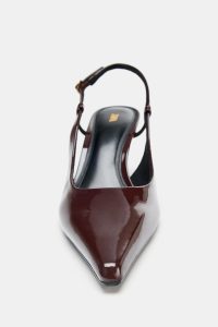 کفش زنانه پشت‌باز ورنی پاشنه بلند زارا – ZARA