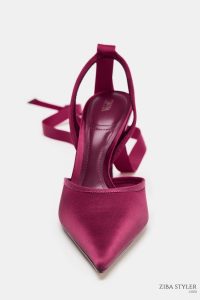کفش زنانه پشت‌باز پاشنه بلند با بند زارا – ZARA