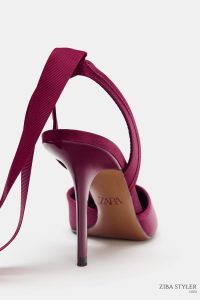 کفش زنانه پشت‌باز پاشنه بلند با بند زارا – ZARA