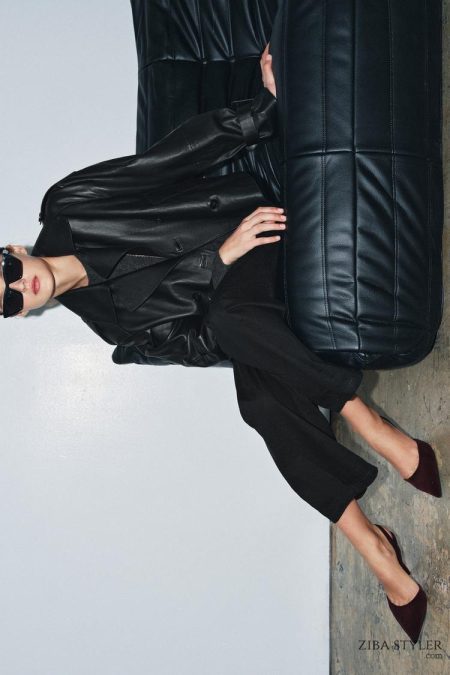 کفش زنانه پشت‌باز پاشنه بلند مخملی زارا – ZARA