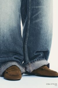 کفش لوفر زنانه جیر دوخته‌دار زارا – ZARA