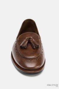 کفش لوفر زنانه چرمی منگوله‌دار زارا – ZARA