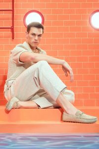 کفش لوفر مردانه جیر بژ دری مد