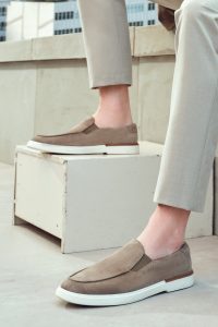 کفش لوفر مردانه جیر بژ کژوال دری مد