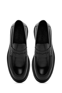 کفش لوفر مردانه مشکی چرم کلاسیک دری مد