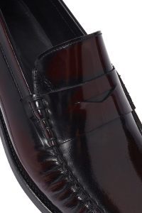 کفش لوفر مردانه چرم زرشکی کلاسیک دری مد