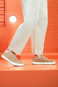 کفش مردانه جیر بژ بندی کژوال دری مد