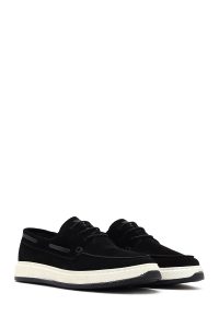 کفش مردانه جیر مشکی بندی کژوال دری مد