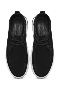 کفش مردانه نوبوک مشکی بندی راحتی دری مد