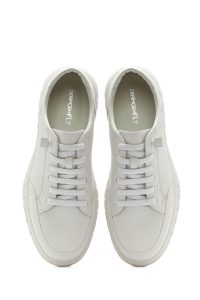 کفش مردانه چرم سفید بندی کژوال دری مد