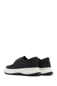 کفش مردانه چرم مشکی بندی پاشنه ضخیم کژوال دری مد