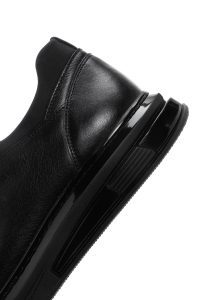 کفش مردانه چرم مشکی پاشنه ضخیم بندی کژوال دری مد